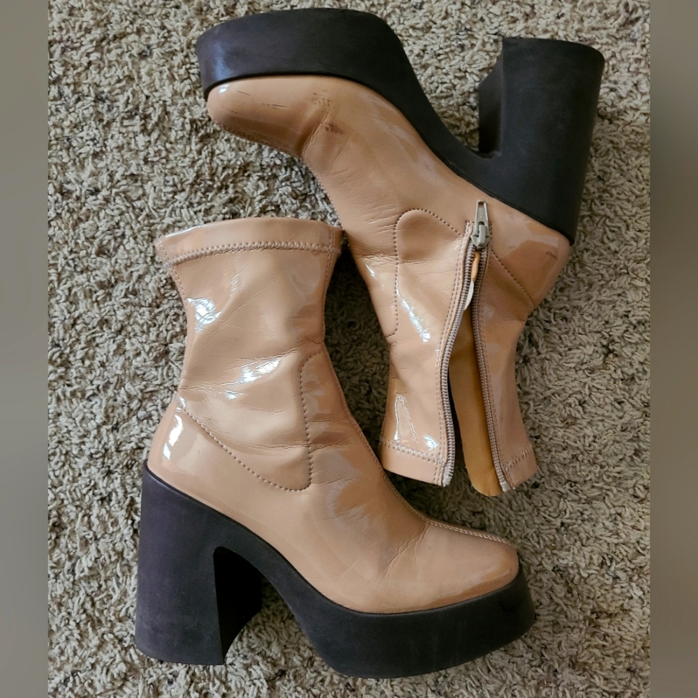 Tan ASOS Platform Booties